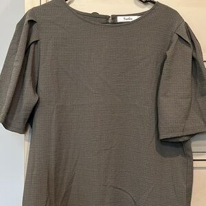 Women's Gray Puff-Sleeve Top
